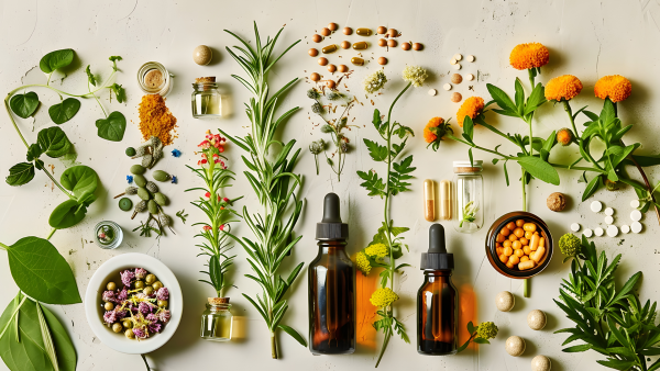 herbs and flowers and supplements for health coaching