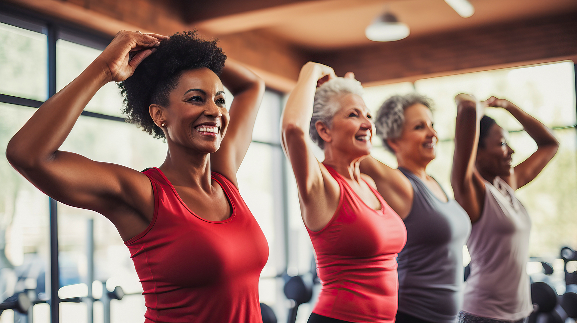 4 women exercising for healthy habits weight loss